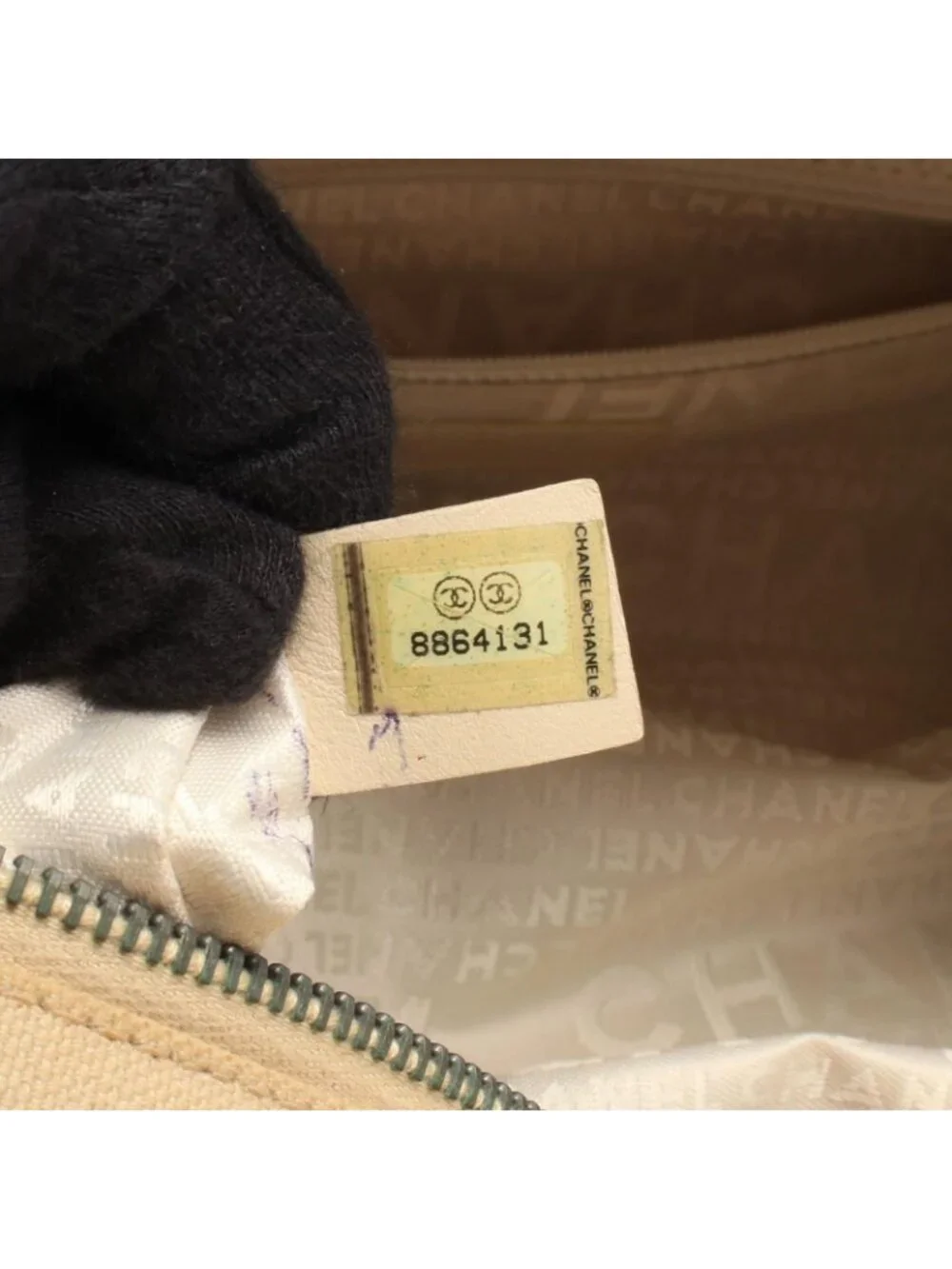 Chanel Choco Bar Beige Canvas Leather Bar Boston Bag